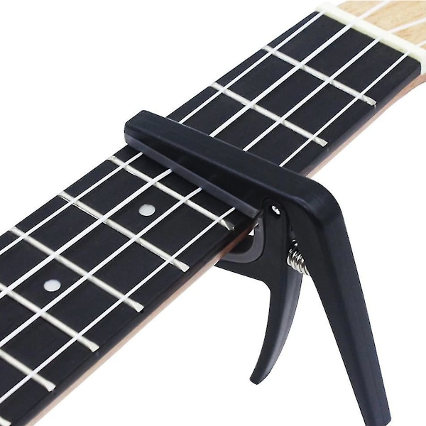 Capo för Elgitarr Akustisk Gitarr Stålsträng Ukulele Capo Metallmaterial Svart (1st, svart)