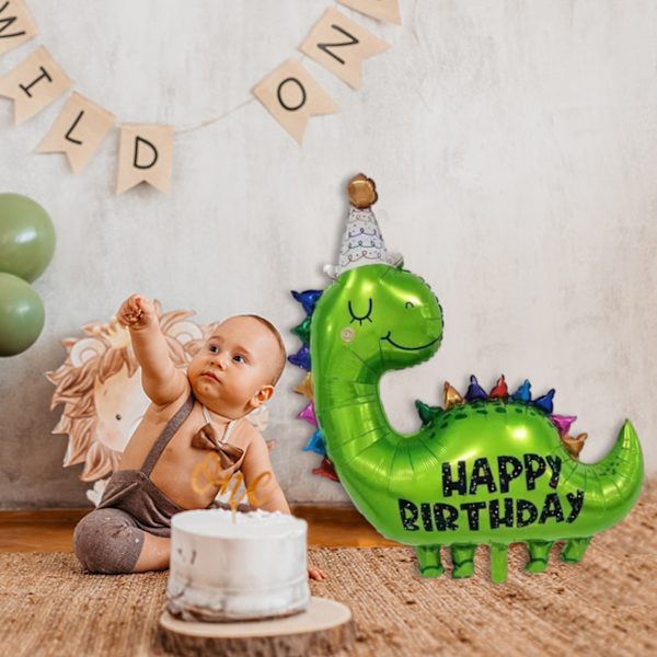 Grattis på födelsedagen dinosauriefoilballong, 1 st barns födelsedag dino ballonger dekoration, dinosauriefödelsedagsballonger för pojkar födelsedag, dino fest,