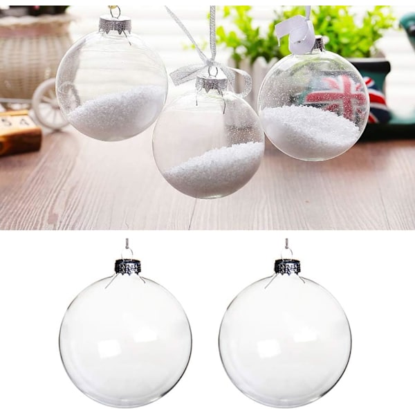 Konstnärliga Klara Plastskivor, Fyllbara Bollar Idealiska för DIY-projekt, Återanvändbara Transparenta Dekorativa Bollar, 5 st Kraftiga Julgranskulor i Glas,