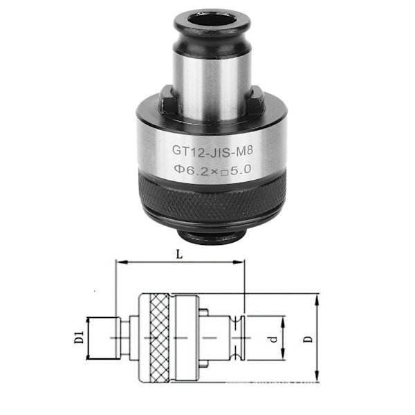 GT12 JIS M8 Tappningsmaskin Chuck Pneumatisk Elektrisk Tappningsborr Chuck Adapter