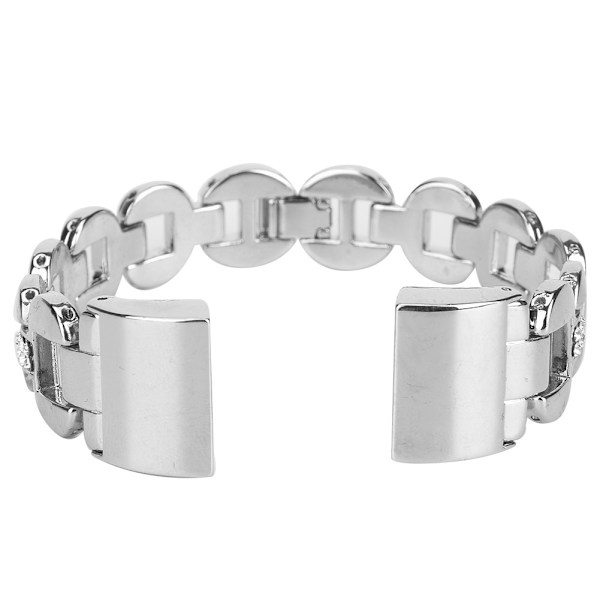 Rostfritt stål silver fashion smart armband band rem kompatibel med Fitbit Charge 2 tillbehörSilver med vita strass