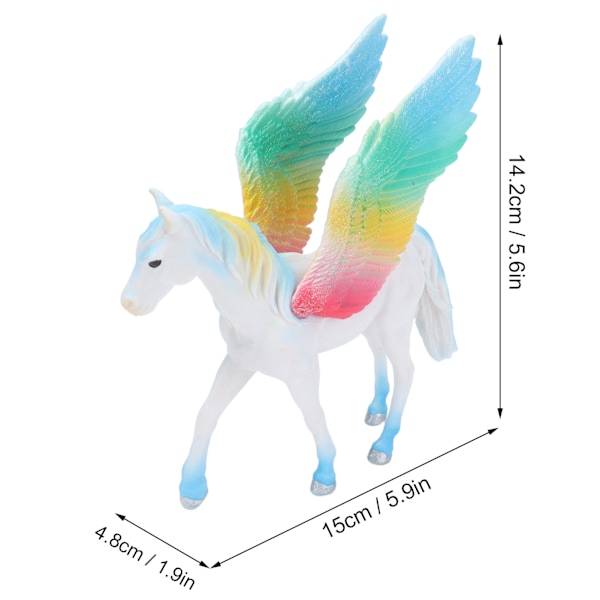 Färgglad plastsimulerad häststatyett med vingar för barn Heminredning Födelsedagspresent