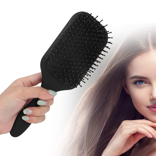 Hårborste Redning Utredning Styling Massage Hårbotten Luftkudde Kam för Lockigt Rakt HårSvart