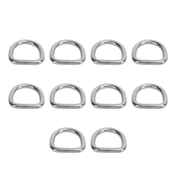 10 st 316 rostfritt stål D-ring halvrund svetsad D-ring spänne surfbräda kajak dragspänne hårdvara 8 mm diameter 40x37x8 mm