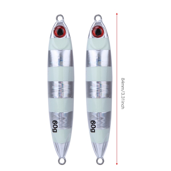 2PCS Q11 60g Konstgjord Långskottsfiske Lure Luminous Bait Tackle Tool Tillbehör