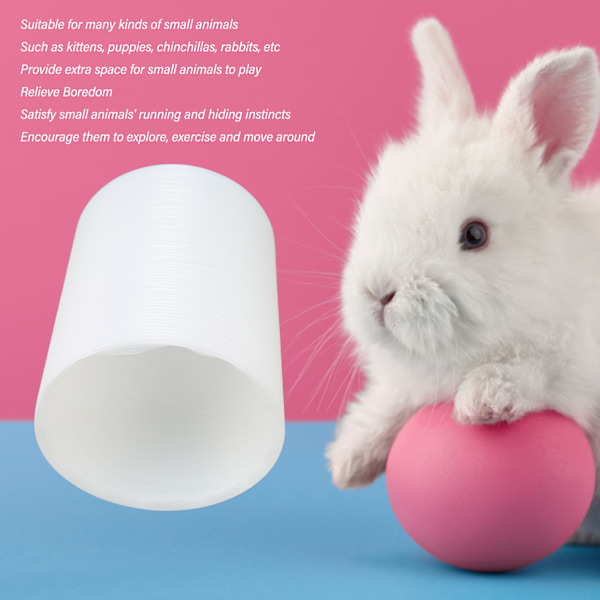 Hopfällbar lektunnel för smådjur i plast, gömställe för husdjur, leksak för kattunge, valp, kanin, chinchilla