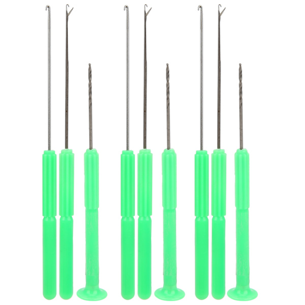 3 Set Karpfiske Rigging Bait Needle Tool Harpoon NeedleLatch NeedleDrill Kit