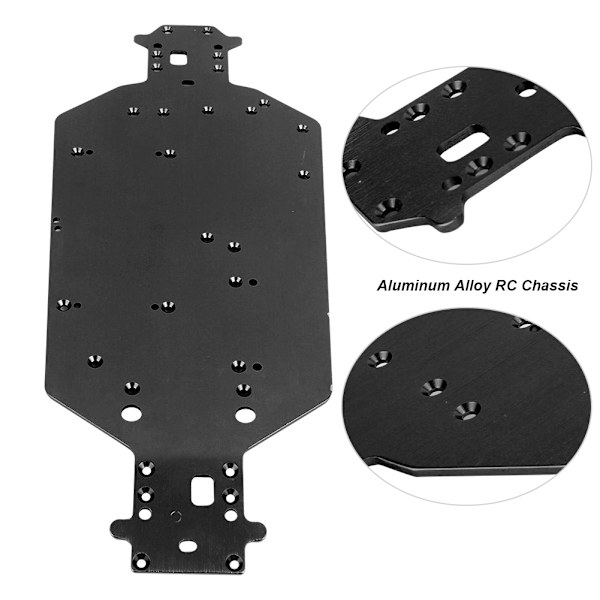 Aluminiumlegering chassi uppgradering delar passar för HSP 94107 94111 94110 94124 RC bilSvart