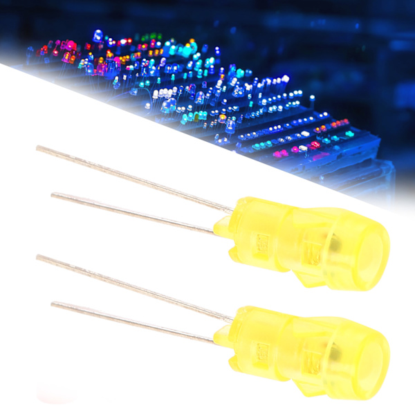 20 st 3mm DIY LED-dioder Bärbara ljusdioder för vetenskapliga projekt Experiment Gult ljus