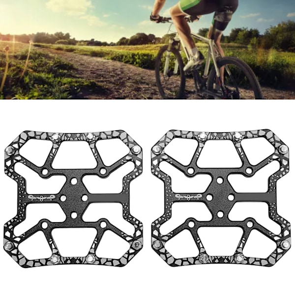 1 par cykelklosslösa pedalomvandlare självlåsande skivpedaler plattformsadapter för SPD-cykelsystemsvart
