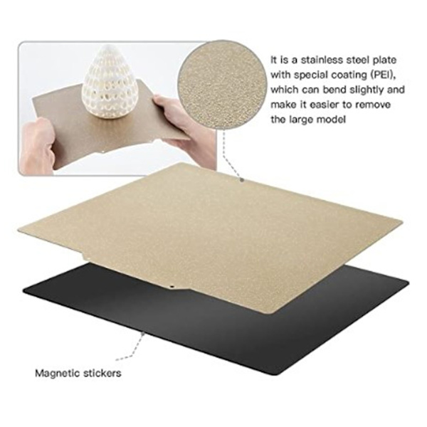 3D-utskrift PEI Fjäderstål Sängplattform 300x300mm Fjäderstål Magnetisk Byggplatta för Anet E16