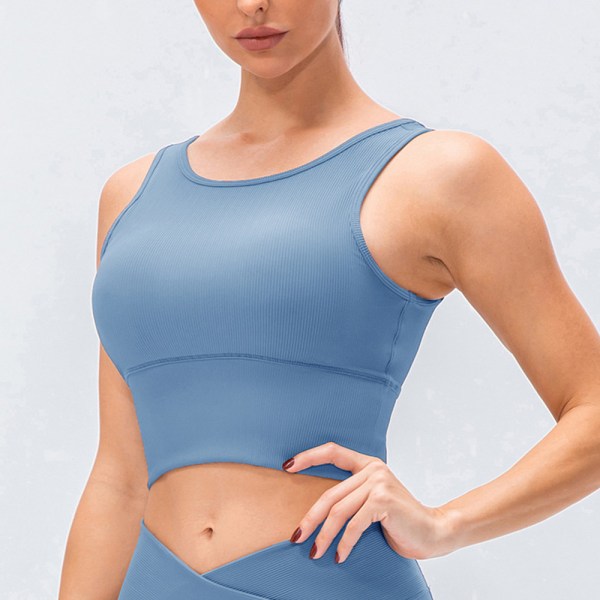 Vändbar sport-bh vadderade crop linne för kvinnor Workout Yoga