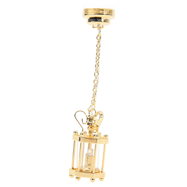 1:12 Dockhus Hängande Lampa Retro Utsökt Simulering Miniatyr Glasskärm Hängande Lampa för Dockhus Tillbehör