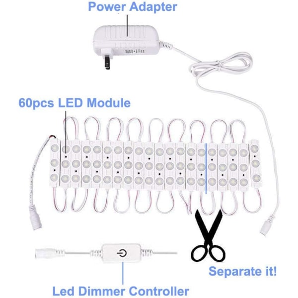 Led sminkspegellampor, sminklampa i Hollywood-stil, 10 fot Ultra Bright White LED, dimbar Touch Control Lights Strip, för sminksmink