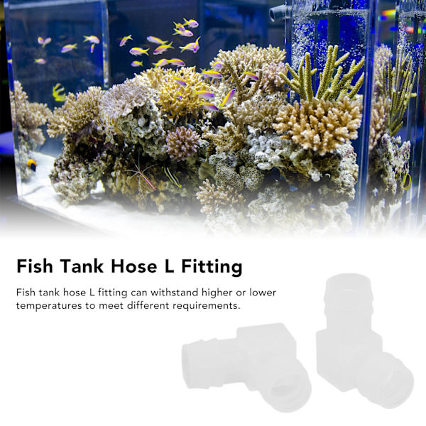 20 st akvarium 90 graders slangkoppling 1/2 tum fisk tank L rätvinklig koppling för akvarium fisk tank