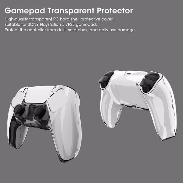 Ps5 Kontroller Skal, Slim Design För Maximal Komfort, Ultra Transparent Anti-Gul Skyddsskal Säkerställer Problemfri Laddning, Bekvämt