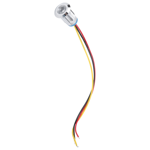 4 Set Förtrådade Runda LED-lampor Vattentäta 2-färgsljus Gemensam Anod 12mm 3-6V (Röd och Gul)
