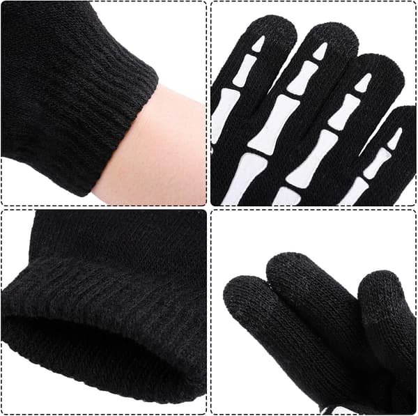 3 par skelet-touchscreenhandsker til børn Halloween Glow in T