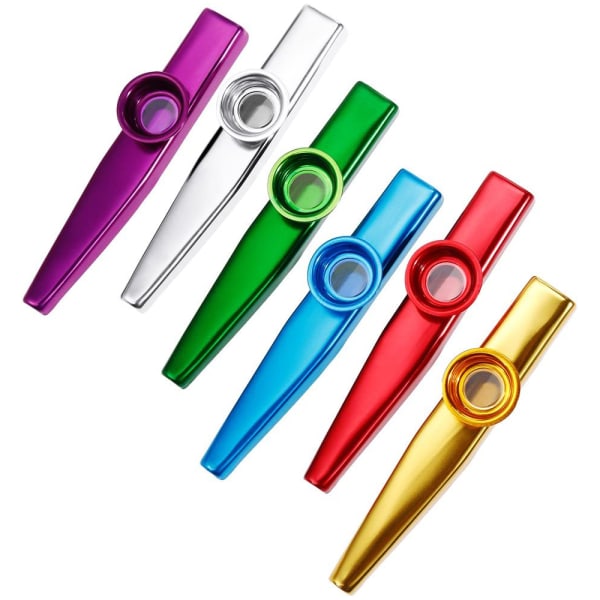 6-delad metallkazoo-kazoo-set i 6 färger Ukulele-instrument