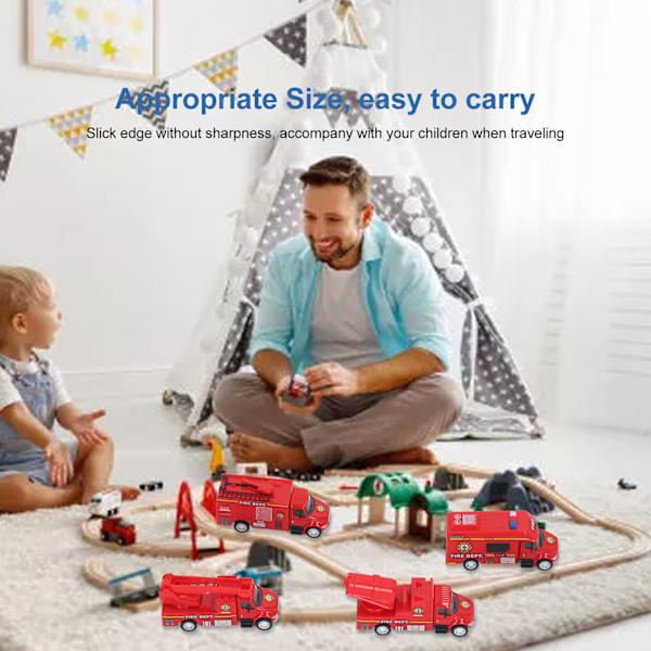 4 st Dragbilar Modell Set Legering Bilar Leksak Set Stad Serie Öppnade Dörrar Lastbil Modell Leksak Typ B