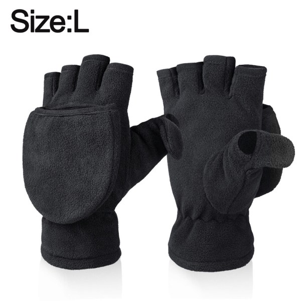 Svarta handskar Höst och vinter Clamshell varma handskar Köldsäkra