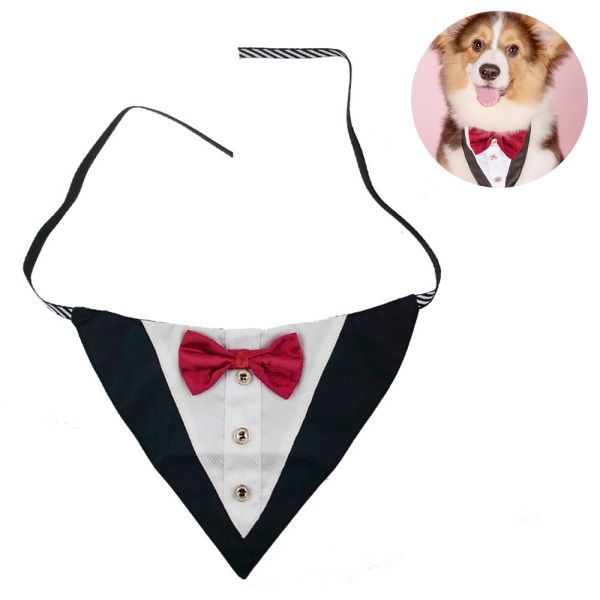 Formell Hund Smoking Bröllopshund Bandana Halsband Hundhalsband