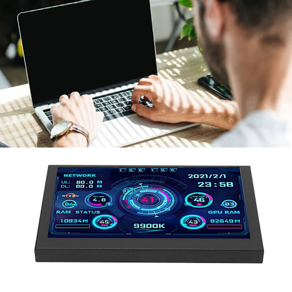 PC CPU-datamonitor för Aida64, temperaturvisning anpassningsbara teman energibesparing realtidsstatus för datorns tillstånd