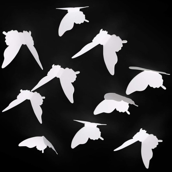100 st 3D-papper vit fjäril väggdekaler Avtagbara