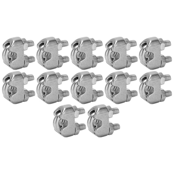 Wire Rope Clamp, Rostsäker Kabelklämma för Temporära Räcken, Hållbart 304 Rostfritt Stål, Halkskyddande Spår, Perfekt för Att Fästa Kablar