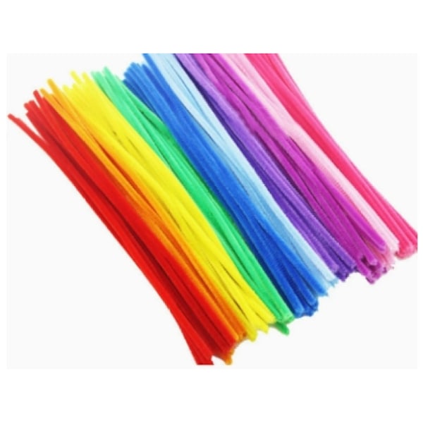 Chenille Stems 100 st, Regnbågsfärger, 6mm x 30 cm, Piprensare Fuzzy Sticks för DIY pyssel