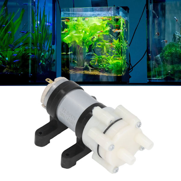 Liten Diafragmapump Mikro Tekanna för Akvarium Lab Analytisk 6mm ID 8.5mm OD R385 DC12V