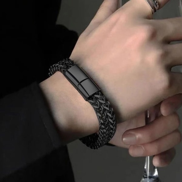 Rostfritt stål Franco Link Armband, Armband för män kvinnor