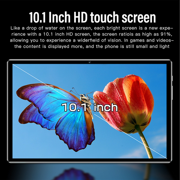 10,1 tums avancerad Android-surfplatta, Widevine L1-stöd för högkvalitativ streaming, dubbla högtalare, Octa-core CPU, 6 GB RAM, 64 GB ROM, snabbladdning,
