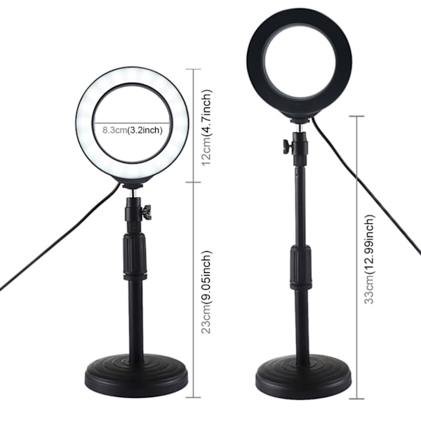 Perfekt Belysning Skrivbordsringlampa, Kompakt Lättvikt För Inomhusbelysning, Dimbar Lampa För Att Passa Alla Behov (Resevänlig Design)