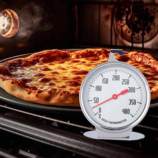 Ugnstermometer Temperaturindikator Direktläsningstermometer Rostfritt stål Sond Stativ Uppringning Stor mätare Köksbakningstillbehör