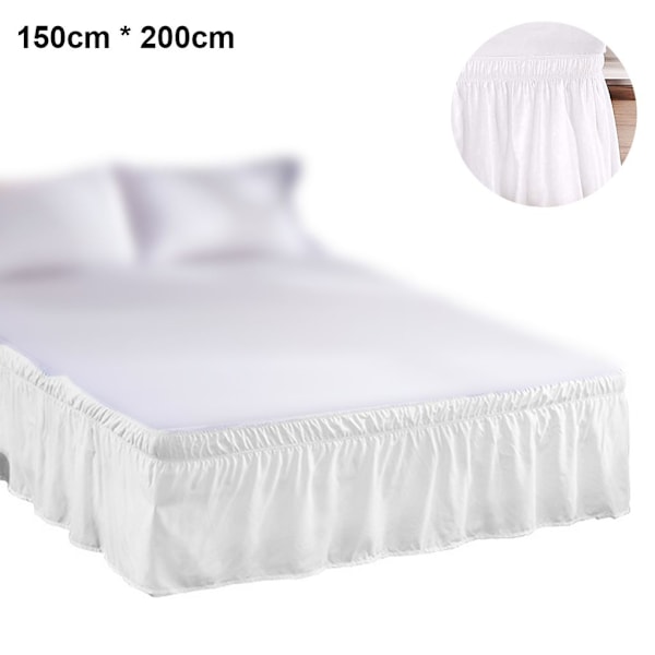 Sängkappa, 150 cm * 200 cm enfärgad enkel passform sängkjol hotell elastiskt band utan