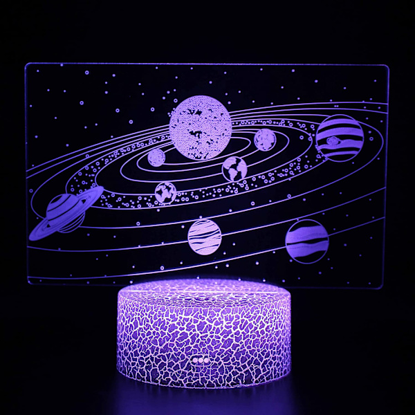 3D optisk bild av solsystemet, universum, galax, LED nattlampa, med fjärrkontroll, som den bästa presenten till rymdentusiaster, pojkar och flickor