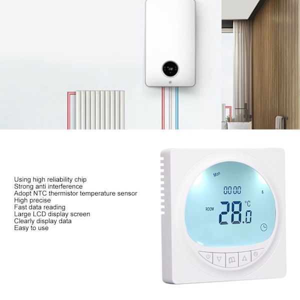 Vattenburen golvvärme termostat LCD-display Smart Home temperaturregulator panel 220V