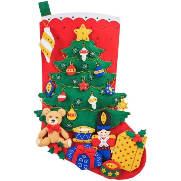 Gör-det-själv-julstrumpa produktionssats handgjorda icke-vävda pedagogiska leksaker gör-det-själv barnstrumpor Juldekoration heminredning semester