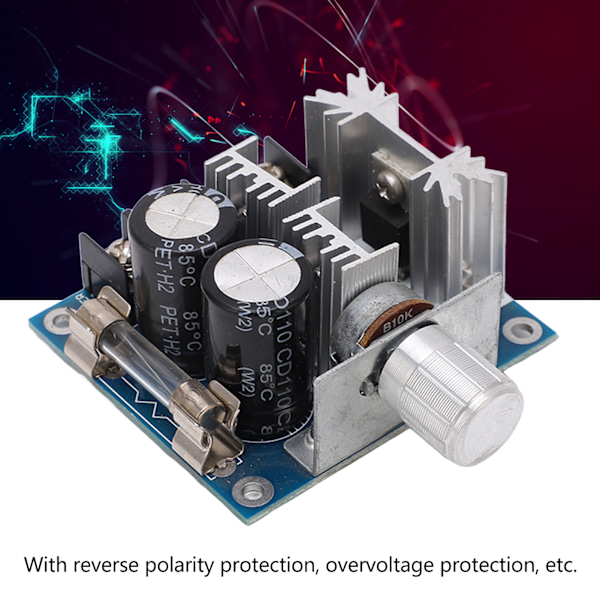 Motorhastighetsregulator PWM-kontrollbrytare Regulatormodul DC 12‑40V med 10A säkring