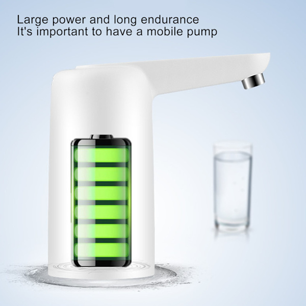 Elektrisk bärbar vattenpump med en knapptryckning Vit 5W 1200mAh Vattenflaskpump för sovsal