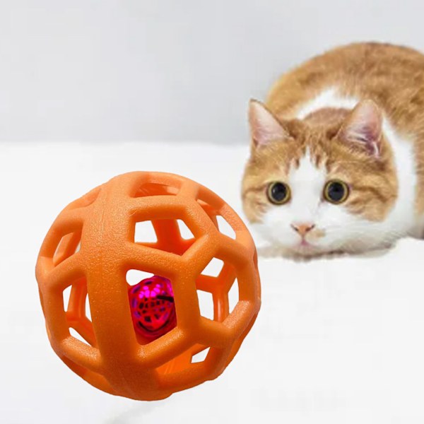 Hund ihålig boll leksak rolig interaktivt tuggmotstånd tugga husdjur leksaksboll för hundar katter husdjur orange