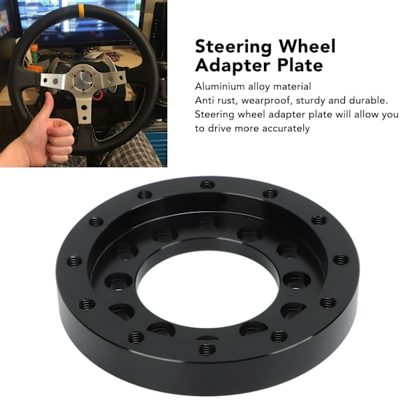 Rattadapterplatta i Svart CNC Aluminiumlegering för Logitech G25 G27 G29 G920 13 14 tum Ratthjul 73mm/2.87 tum