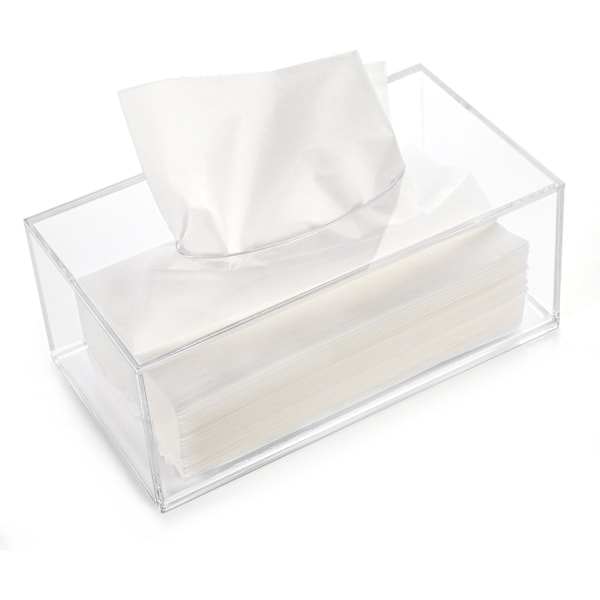 SkyddMotSkador, Klar Akryl Tissue Box Omslag med Magnetisk Stängning för Enkel Påfyllning, Stilren och Hållbar Design för Alla Rum, Stor Kapacitet