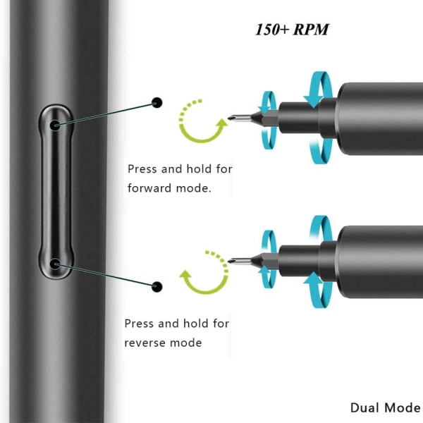 Mini elektrisk skruvmejsel, liten bärbar sladdlös power med 55 precisionsbitar och magnetmatta , praktiskt reparationsverktyg för watch