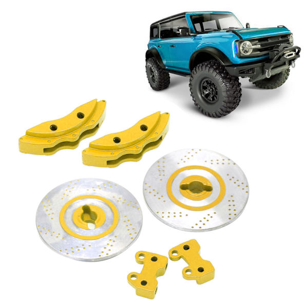 2 st RC-bromsskivor RC-simulering aluminiumhjul bromsskivor för TRAXXAS TRX4 TRX6Gul