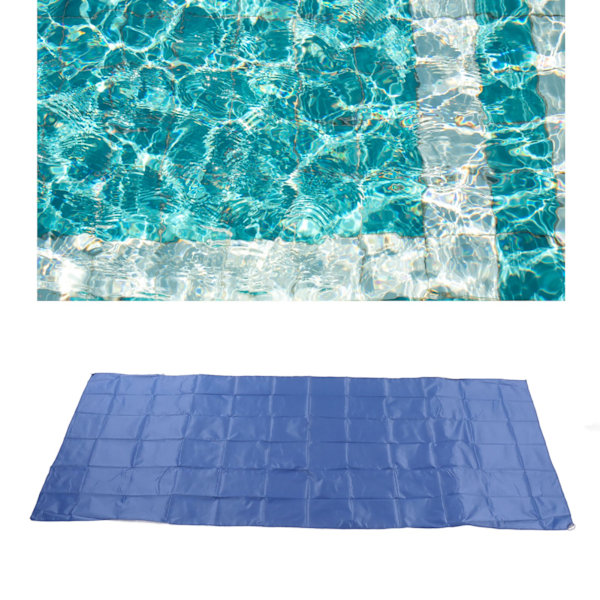 Rektangulärt uppblåsbart poolskydd med snöre Vattentätt markpool dammskydd 2,4x0,92m/7,9x3ft