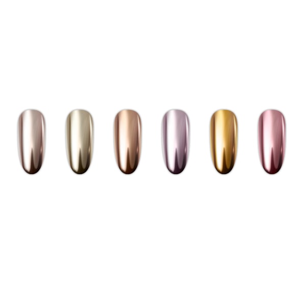 Chic Holografiskt Nagelglitterpulver, Ultrafina Pigment För Smidig Applicering Och Långvarig Hållbarhet I En Mängd Fantastiska Färger (6 Färger)