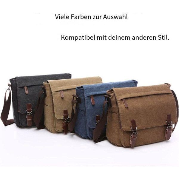 Canvas laptopväska axelväska för arbete och skola.(Blå)