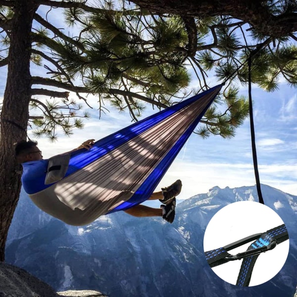 1 par hängmattsfästen hängande remmar träremmar med 14 öglor 280cm * 2.5cm Max 500kg för camping vandring picknick utomhusresor